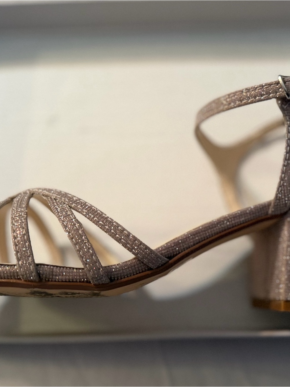 Benjamin Walk Sparkle Strappy Block Heel Sandal - Taupe
